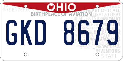 OH license plate GKD8679