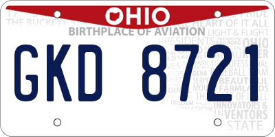 OH license plate GKD8721