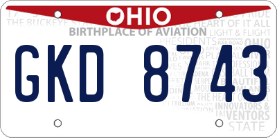 OH license plate GKD8743