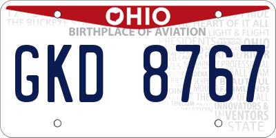 OH license plate GKD8767