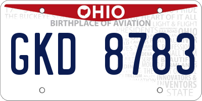 OH license plate GKD8783