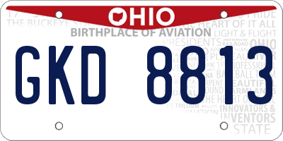 OH license plate GKD8813