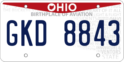 OH license plate GKD8843