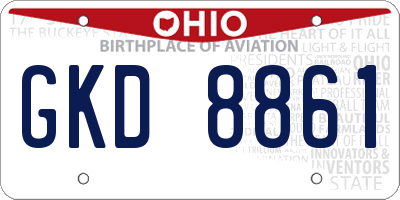 OH license plate GKD8861