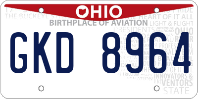 OH license plate GKD8964