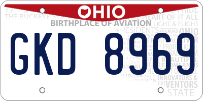 OH license plate GKD8969