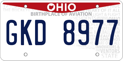 OH license plate GKD8977