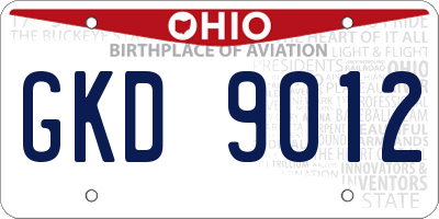 OH license plate GKD9012