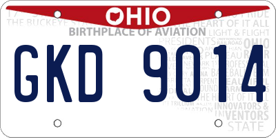 OH license plate GKD9014