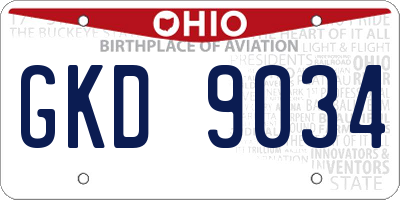 OH license plate GKD9034