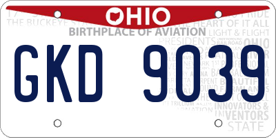 OH license plate GKD9039