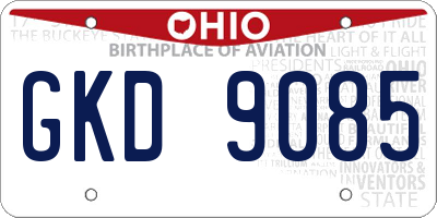 OH license plate GKD9085