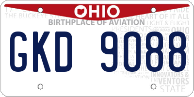 OH license plate GKD9088