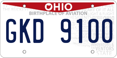 OH license plate GKD9100