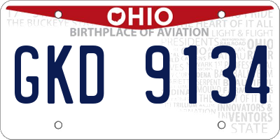 OH license plate GKD9134