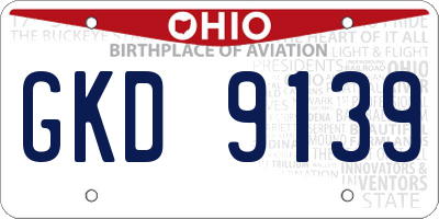 OH license plate GKD9139
