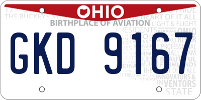 OH license plate GKD9167
