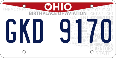 OH license plate GKD9170