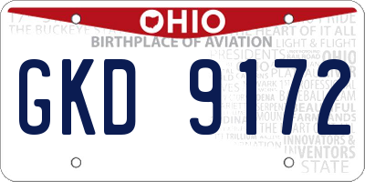 OH license plate GKD9172