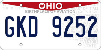 OH license plate GKD9252