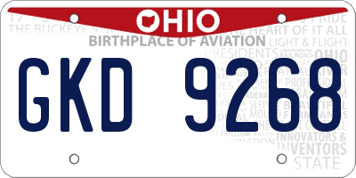 OH license plate GKD9268