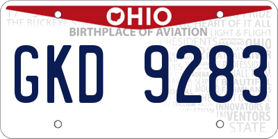 OH license plate GKD9283