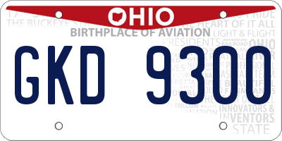 OH license plate GKD9300