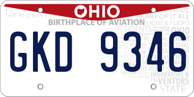 OH license plate GKD9346