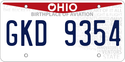 OH license plate GKD9354