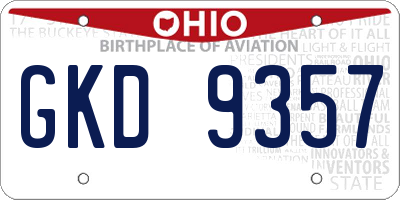 OH license plate GKD9357