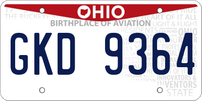 OH license plate GKD9364