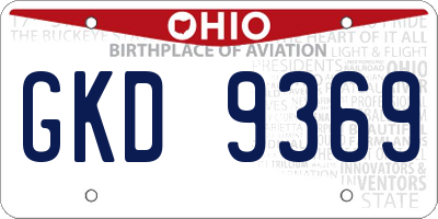 OH license plate GKD9369