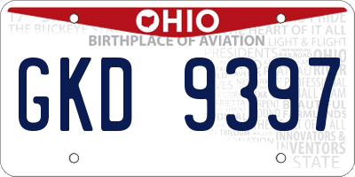 OH license plate GKD9397