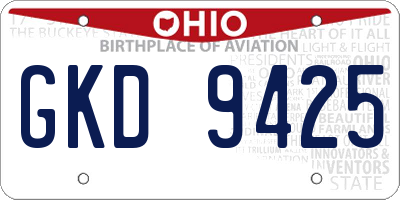 OH license plate GKD9425