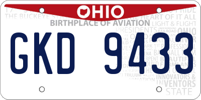 OH license plate GKD9433