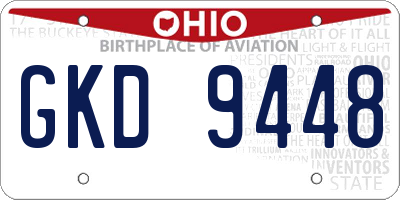 OH license plate GKD9448