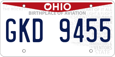 OH license plate GKD9455