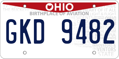 OH license plate GKD9482
