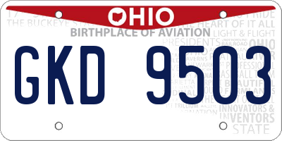 OH license plate GKD9503