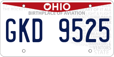 OH license plate GKD9525