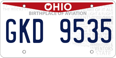 OH license plate GKD9535