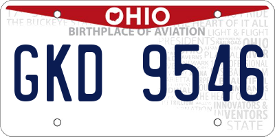 OH license plate GKD9546