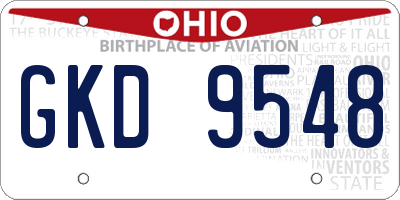 OH license plate GKD9548