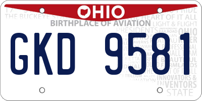 OH license plate GKD9581