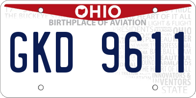 OH license plate GKD9611