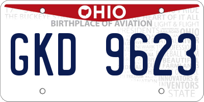 OH license plate GKD9623