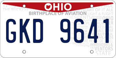 OH license plate GKD9641