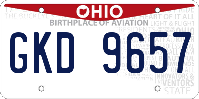 OH license plate GKD9657