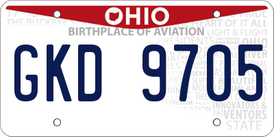 OH license plate GKD9705