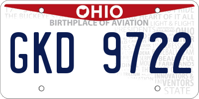 OH license plate GKD9722